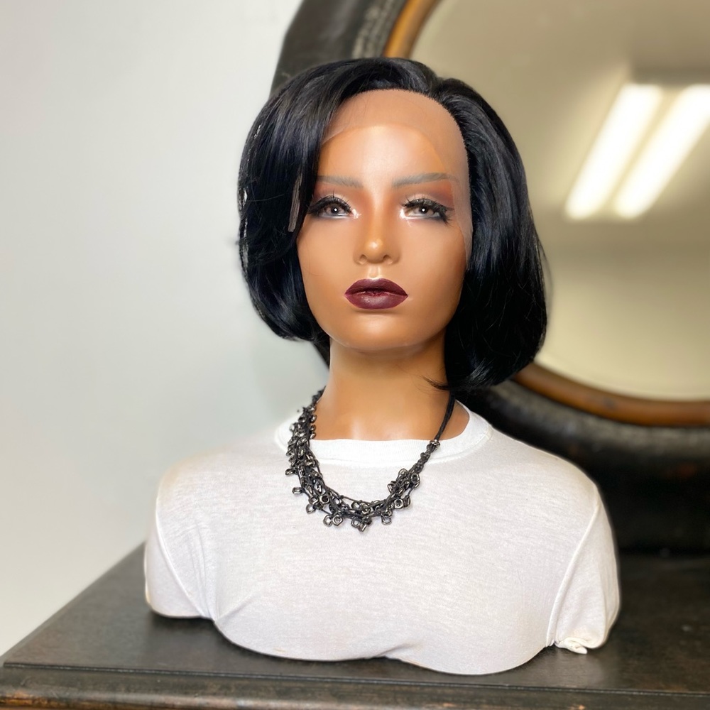 11. JEAN| SHORT BLACK LAYERED LACE FRONT WIG